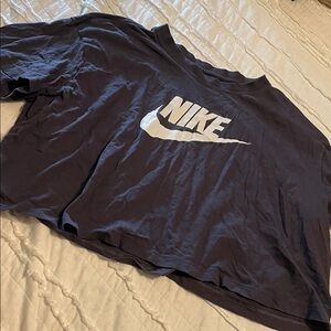 Nike Black and White Logo Cropped Tee